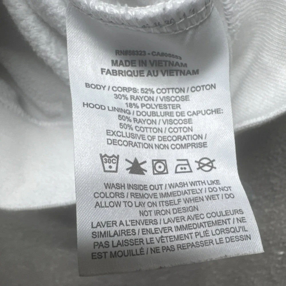 Nike Women's White Cropped Hoodie Gold‎ Embroidered Center Swoosh Sweatshirt XS